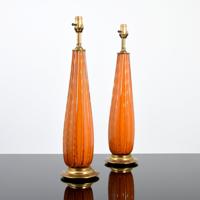 Pair of Large Lamps, Manner of Barovier & Toso - Sold for $1,792 on 06-02-2018 (Lot 239).jpg